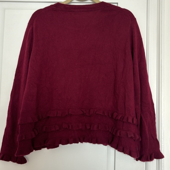 Cinq a Sept wine color 100% cashmere sweater - Picture 5 of 5